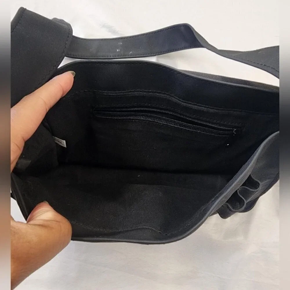 Black Nylon Shoulder Bag Crossbody Purse